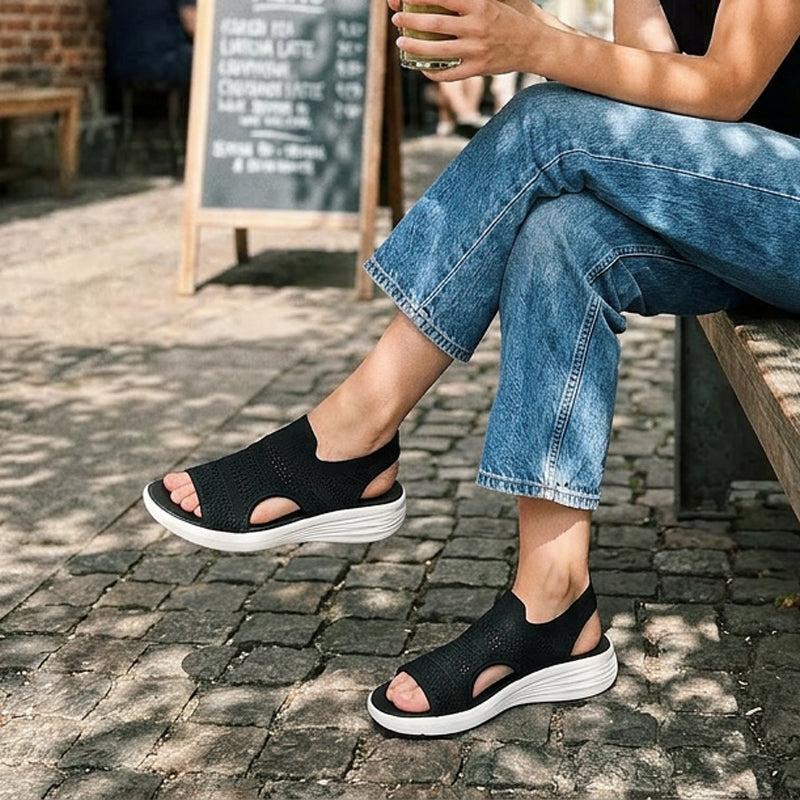 👠Női, lélegző kötött anyagból készült platform szandál ☁️