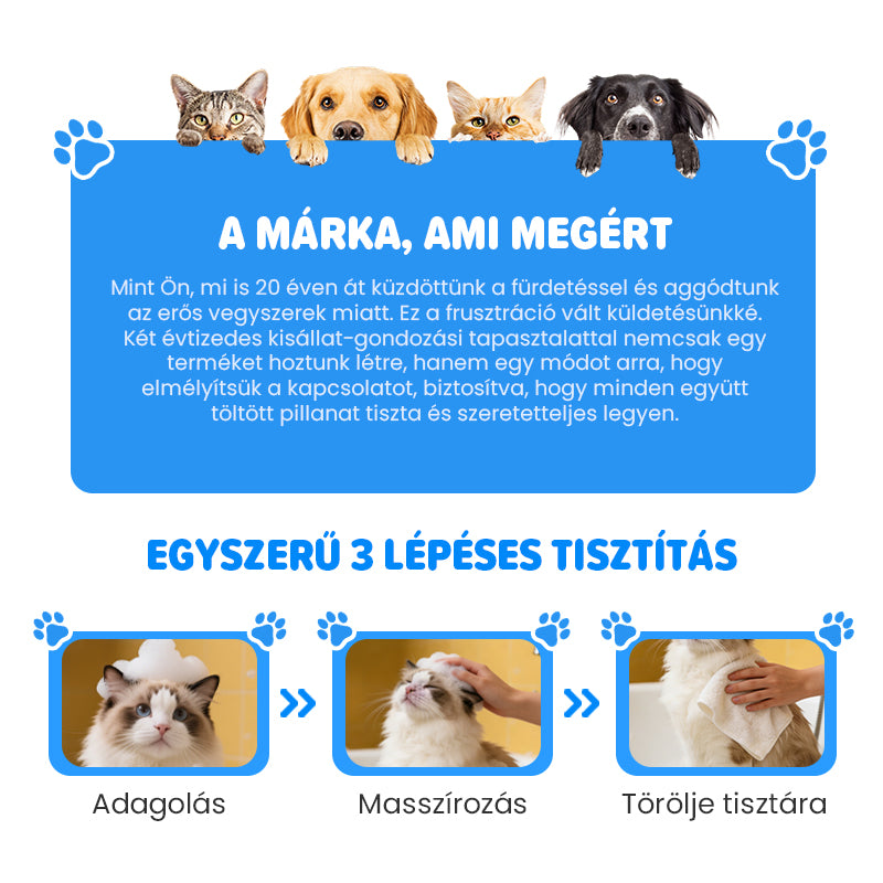 🐱 Gyengéd, Növényi Alapú Dezodoráló Hab Háziállatoknak