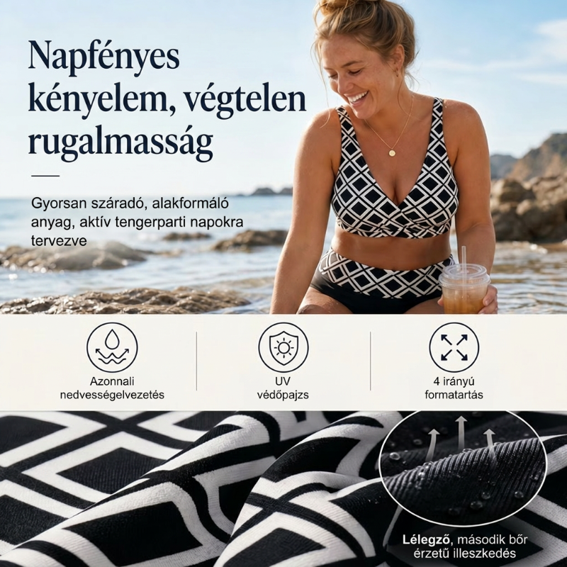 👙🌊Női magas derekú kétrészes bikini szett