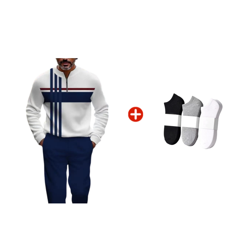 🔥 Férfi Grafikus Mintás Pulóver és Nadrág Szett – utcai stílus, kényelmes fazon és alkalmi megjelenés 👖