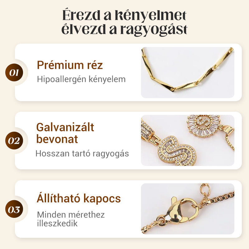 💖Női réteges kezdőbetűs medál nyaklánc szett