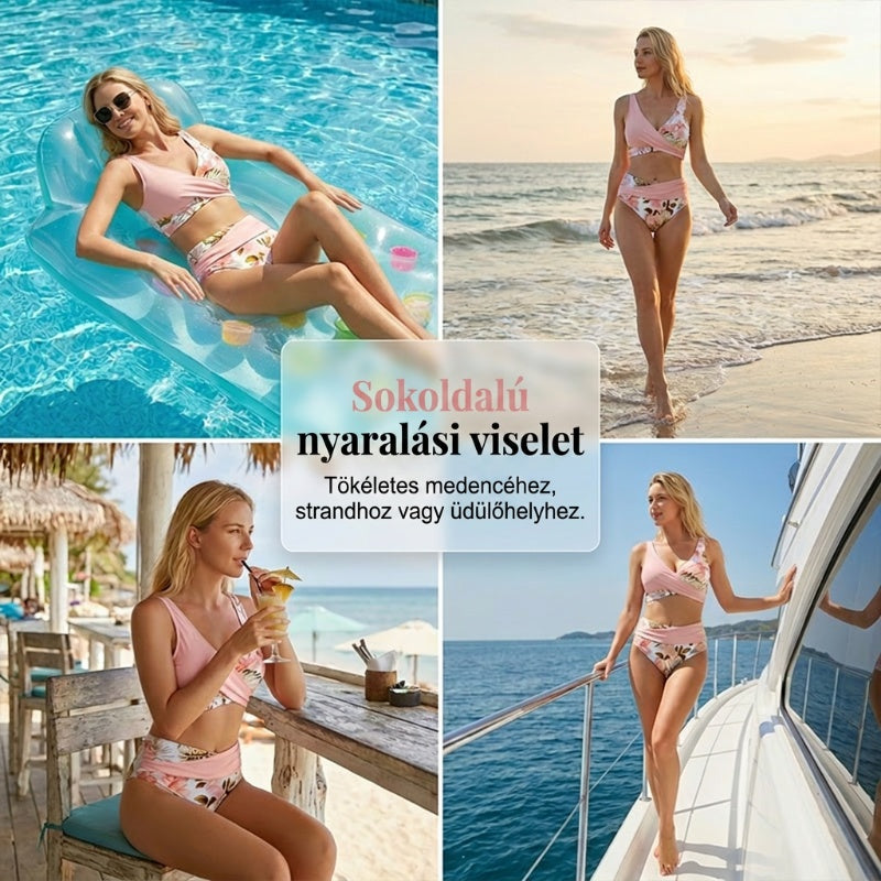 🌸🌿 Hangsúlyozd az alakod – Női virágmintás, magas derekú bikini szett (EU S-XL) 🌊👙