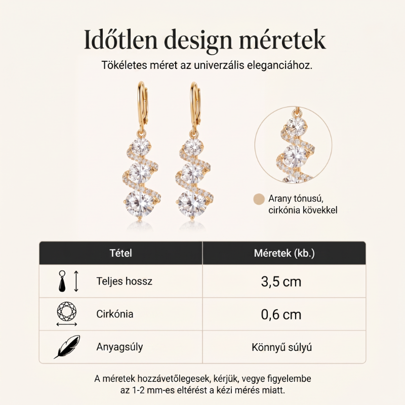 💎👗 Aszimmetrikus spirál és csepp alakú fülbevaló ✨