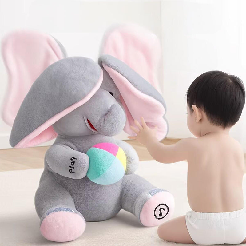 🎁🐘 Śliczna pluszowa zabawka w kształcie słonia do zabawy w chowanego