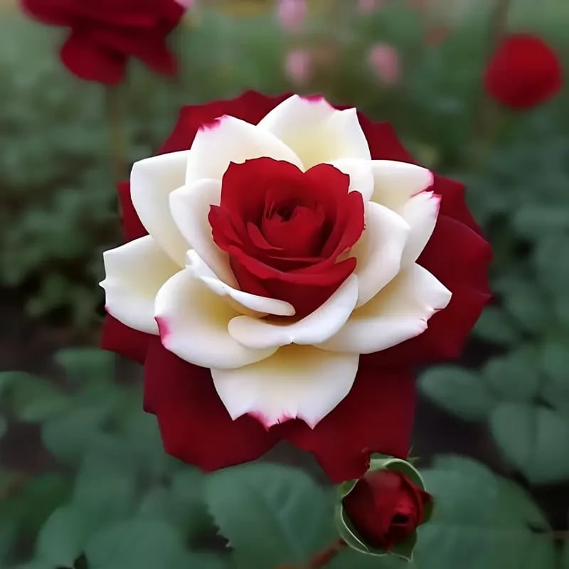 🌹 200/1000 db. Ritka ikerrózsa magok vörös és fehér színben - Élénk kerti virágok