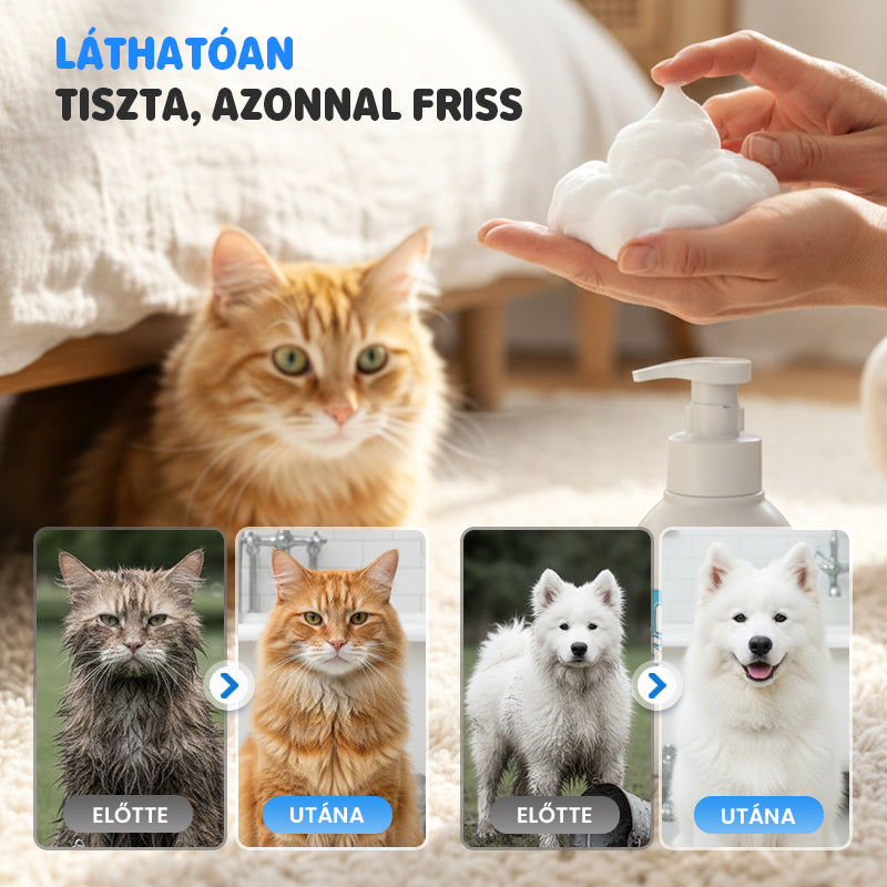 🐱 Gyengéd, Növényi Alapú Dezodoráló Hab Háziállatoknak