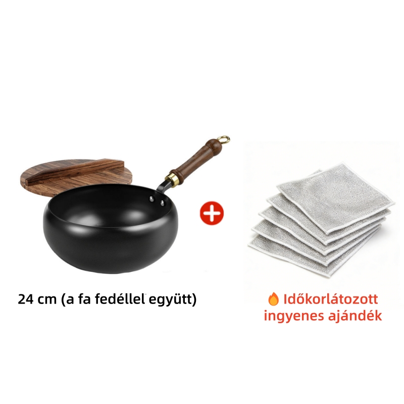 🧑‍🍳 Bevonat nélküli vasedény – hagyományos, tartós, minden tűzhelyre – Utánvét 💪