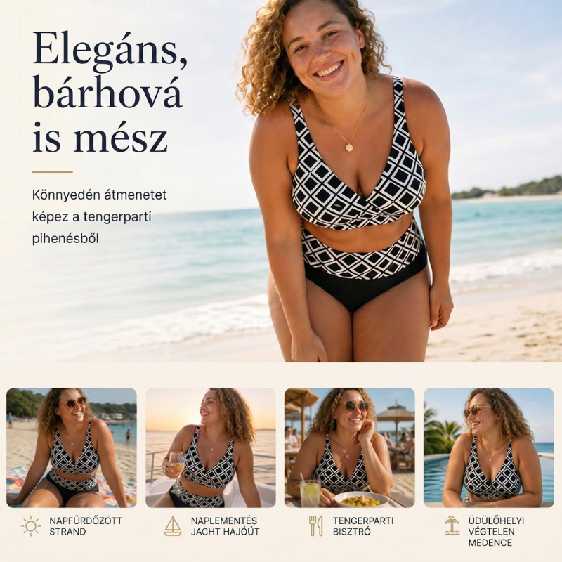 👙🌊Női magas derekú kétrészes bikini szett