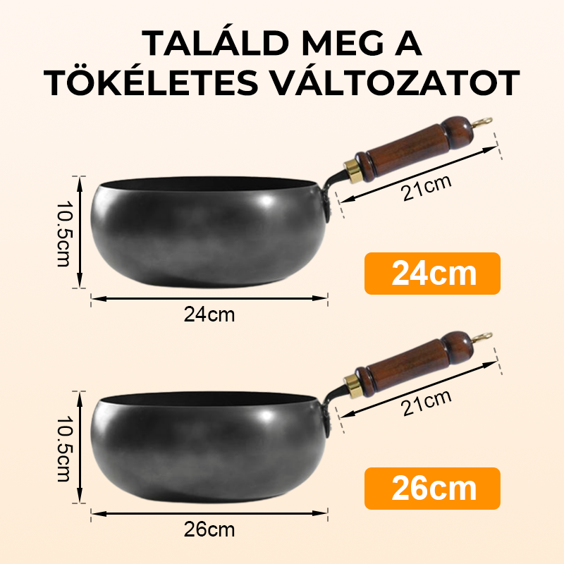 🧑‍🍳 Bevonat nélküli vasedény – hagyományos, tartós, minden tűzhelyre – Utánvét 💪