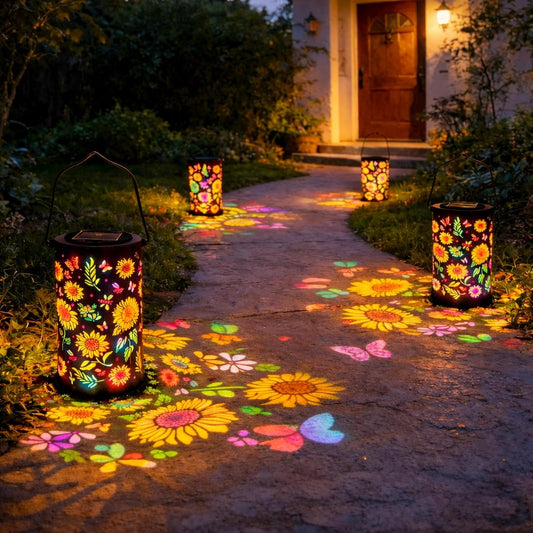 🌻Színes, napraforgó alakú kerti lámpa napelemes rendszerrel