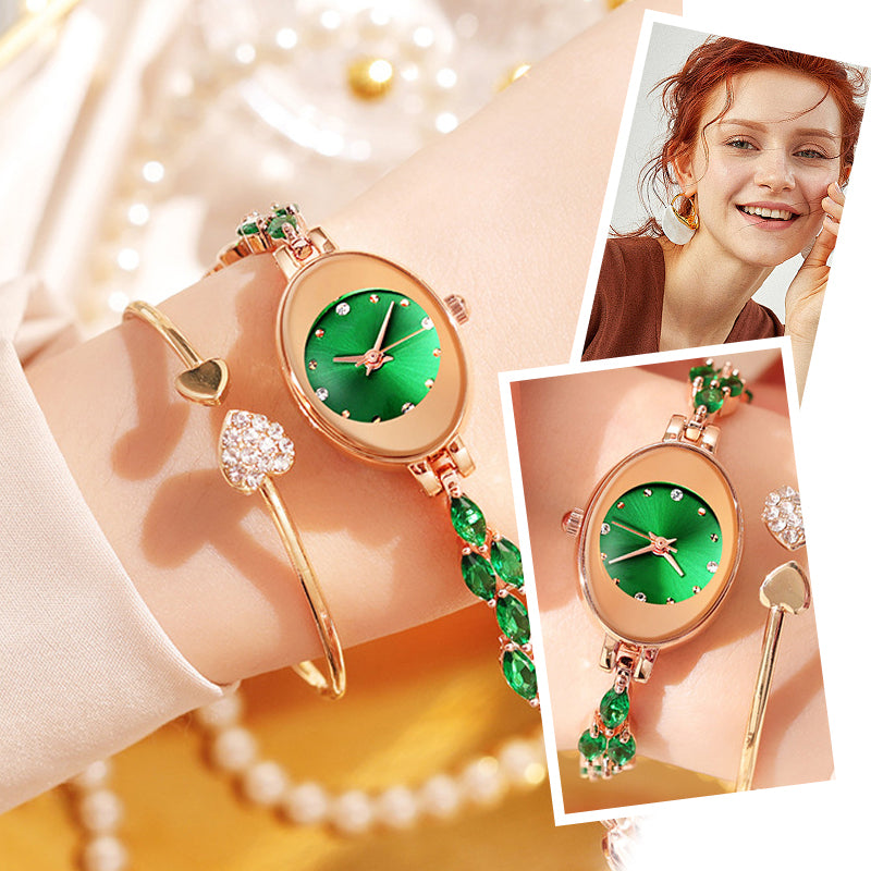 Kolorowy zegarek z cyrkonią dla kobiet