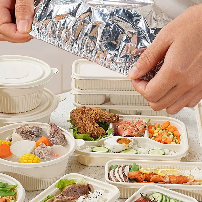 🍜 Otthoni étkezőasztalhoz és ételtároló edényekhez való hőmegtartó alumíniumfólia fedél