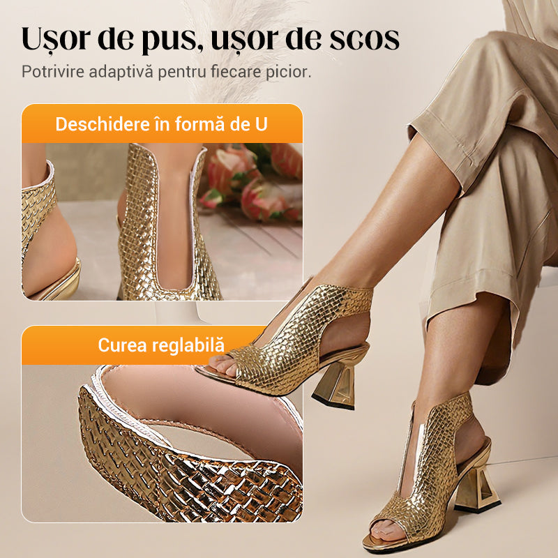 🏖️👠Elegáns, nyitott orrú, magas sarkú női szandálok – Karcsú szárak, kényelmes járás 👡