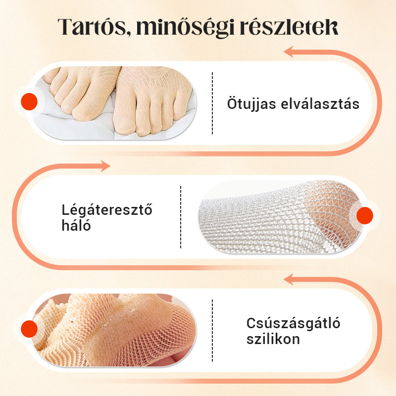 🔥Forró akció🔥Uniszex láthatatlan korrekciós ötujjú zokni