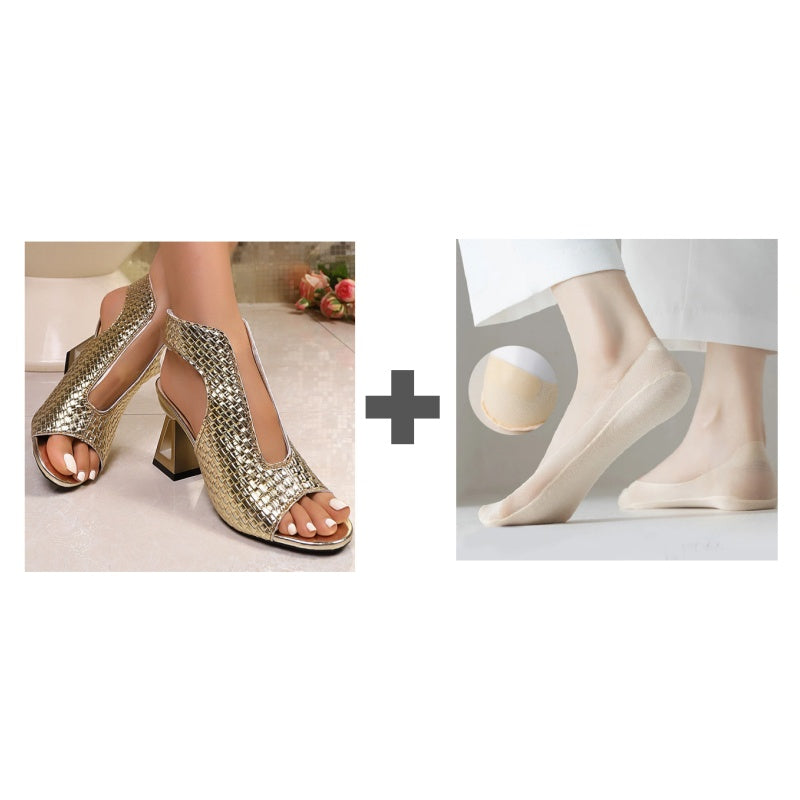 🏖️👠Elegáns, nyitott orrú, magas sarkú női szandálok – Karcsú szárak, kényelmes járás 👡