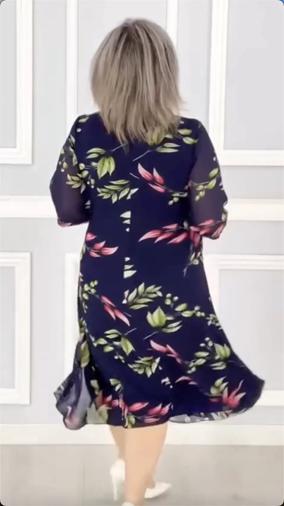 🌸2026-ös új divatos nyomott sifonruhák