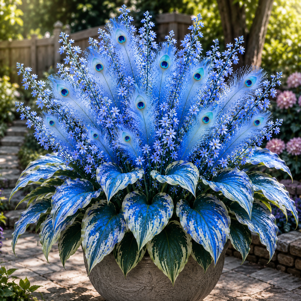 🔥 Spóroljon 50%-ot🦚Peacock Flame Hosta hagymások – Dús, árnyékot kedvelő növények kertbe és otthonra