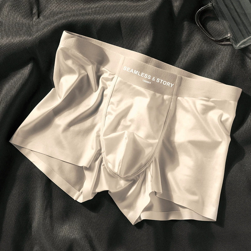(3 szt.) Elegancka męska bielizna Ice Silk marki Mulberry Silk Antybakteryjne bokserki męskie