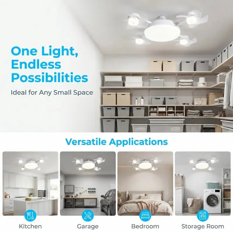Modern mennyezeti ventilátorlámpa E27-es foglalattal (2026-os modell) - csendes 2 az 1-ben LED ventilátor távirányítóval