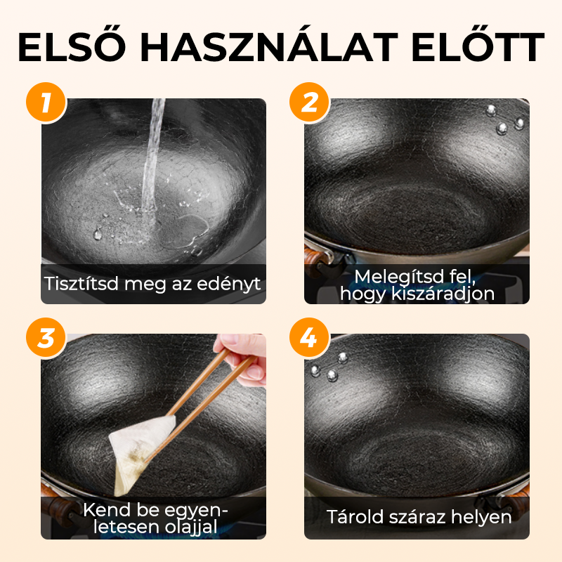 🧑‍🍳 Bevonat nélküli vasedény – hagyományos, tartós, minden tűzhelyre – Utánvét 💪