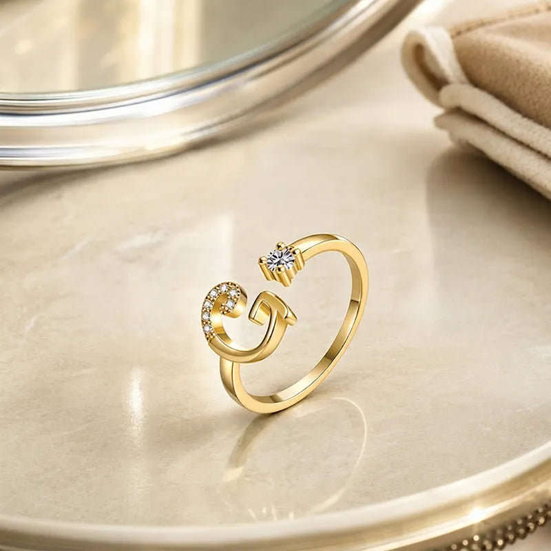 ⏳Időben korlátozott 50% kedvezmény⏰Állítható csillogó kezdőgyűrű nőknek💍