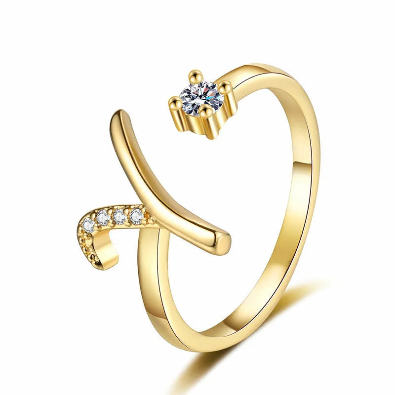 ⏳Időben korlátozott 50% kedvezmény⏰Állítható csillogó kezdőgyűrű nőknek💍