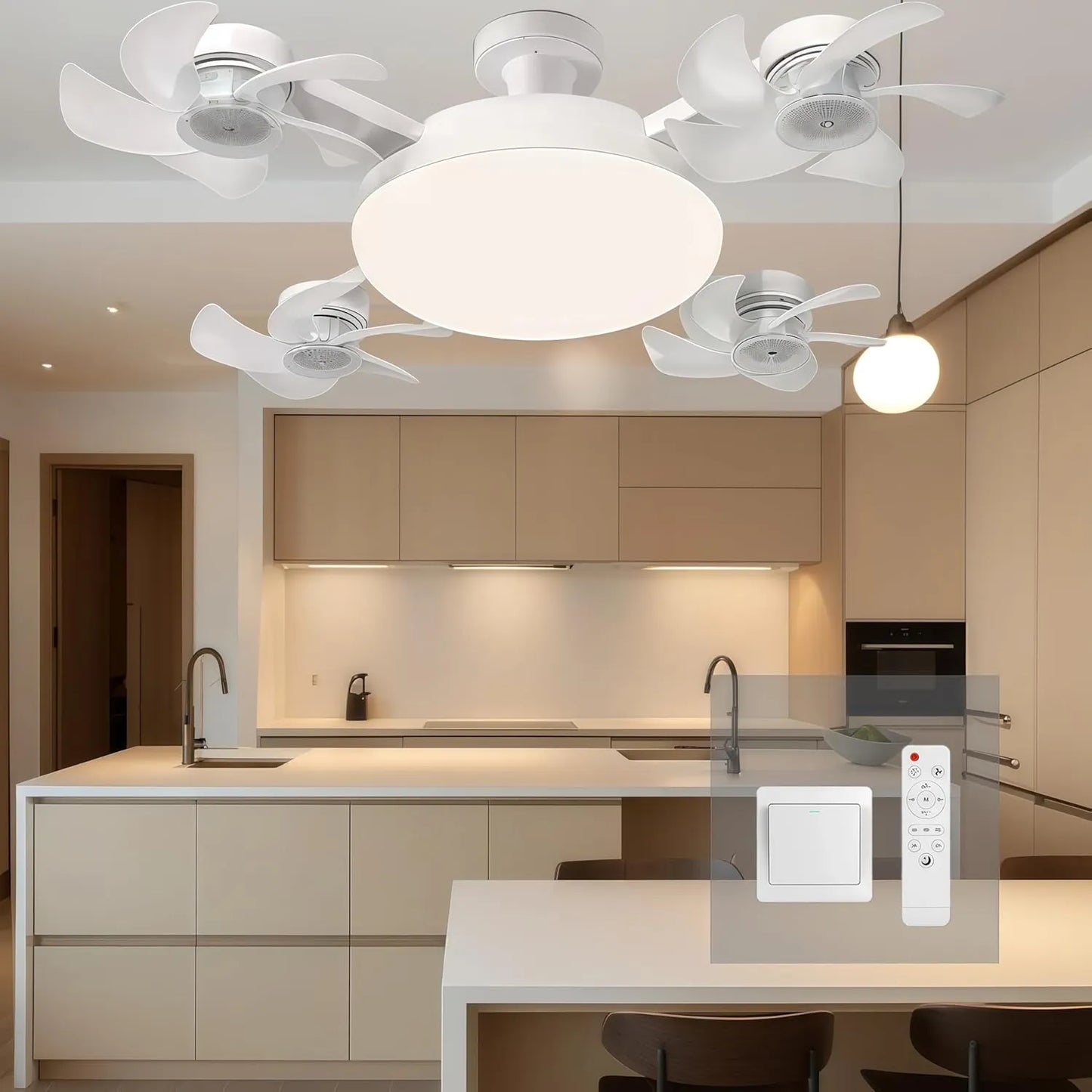 Modern mennyezeti ventilátorlámpa E27-es foglalattal (2026-os modell) - csendes 2 az 1-ben LED ventilátor távirányítóval