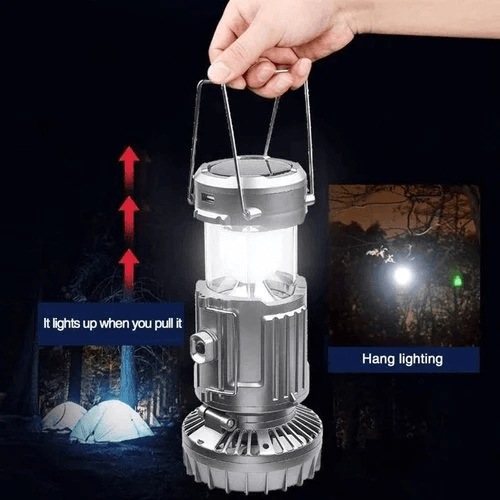 🔥2025 Gorąca wyprzedaż🔥🌿Przenośna lampa kempingowa LED z wentylatorem