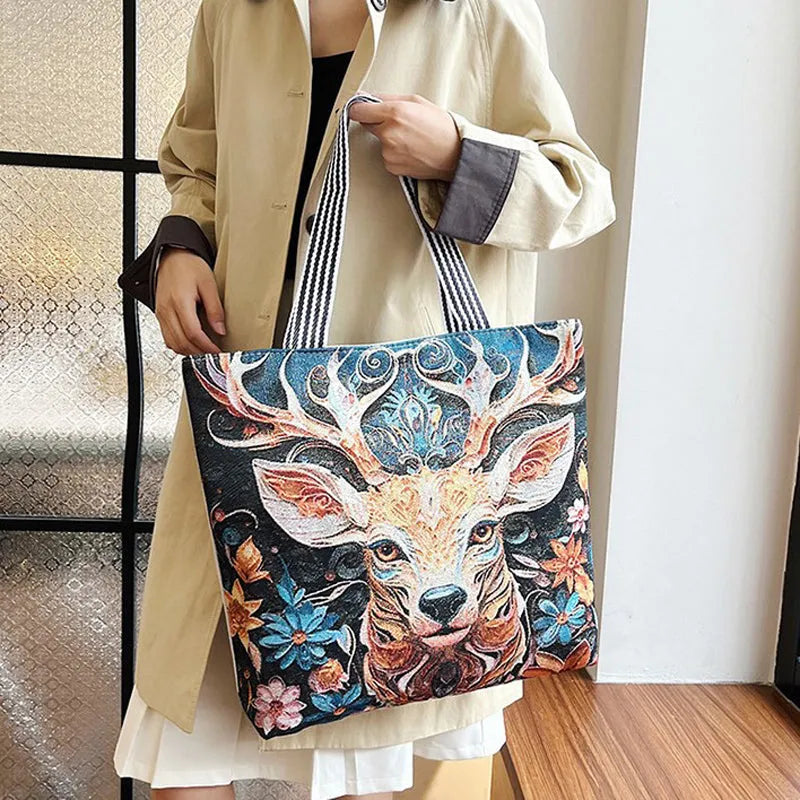 Vintage, swobodna torba płócienna