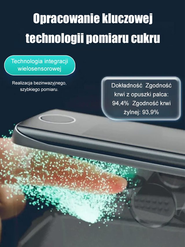 Bezinwazyjny glukometr bez nakłuwania palca