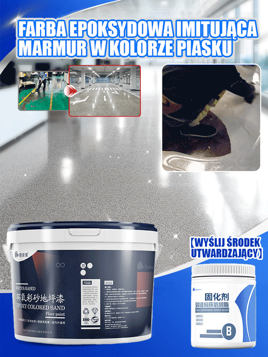 【Darmowy utwardzacz】Farba epoksydowa z kolorowym piaskiem do podłóg imitująca marmur