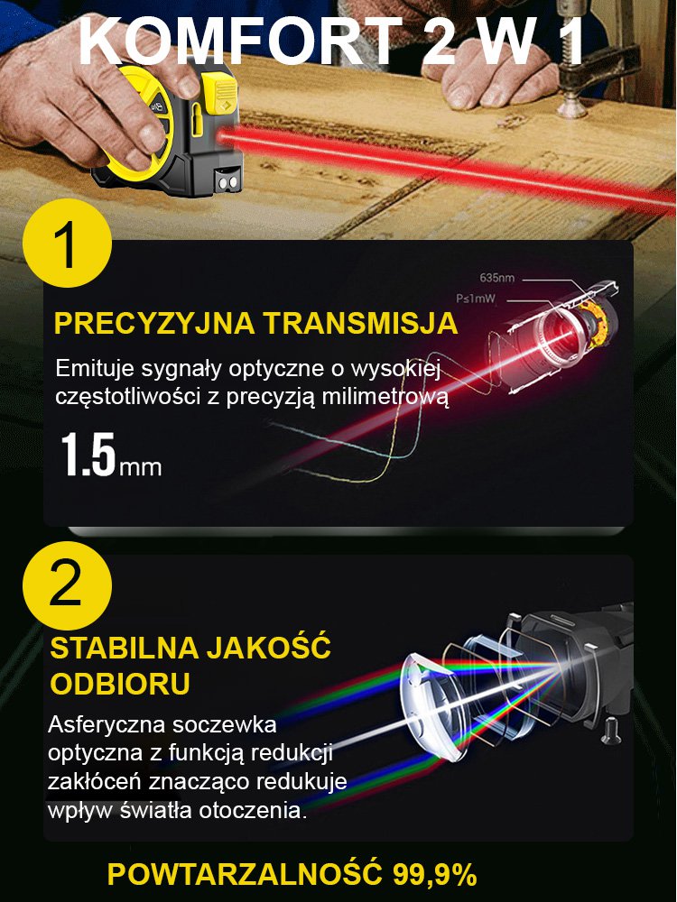 Profesjonalne narzędzie pomiarowe 3 w 1