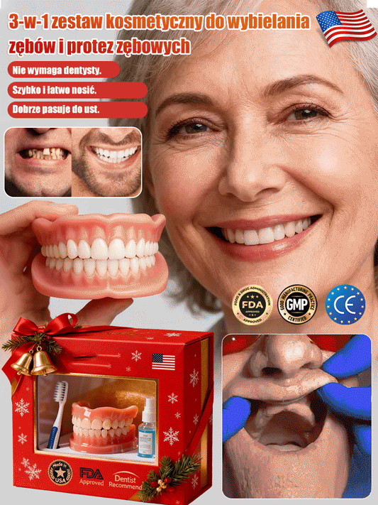 Komfortowe, naturalnie przylegające nakładki na górne i dolne zęby