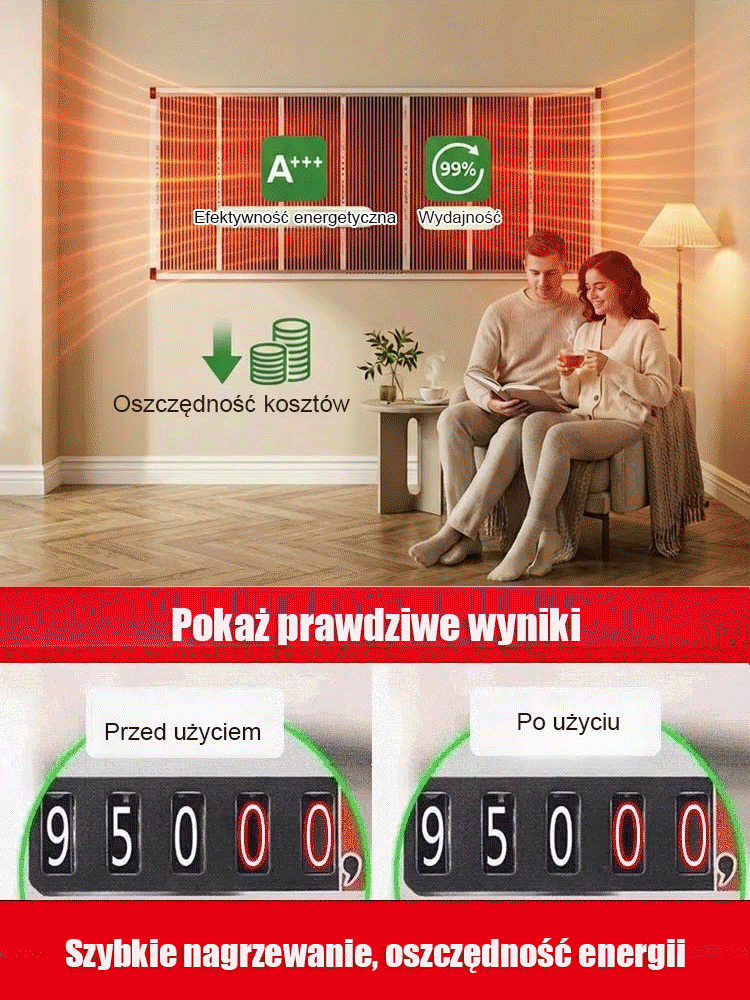 【5-sekundowe szybkie nagrzewanie】Niemiecka technologia grafenowa - ogrzewanie ścienne