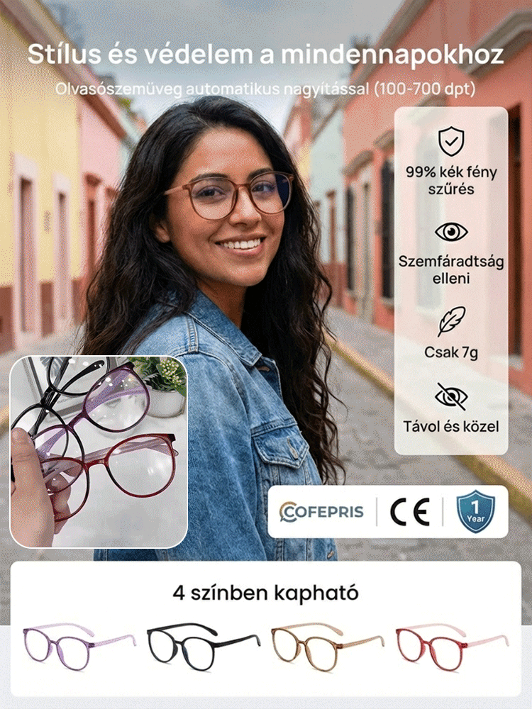Prémium kékfény-szűrő, multifokális, fáradtság elleni szemüveg