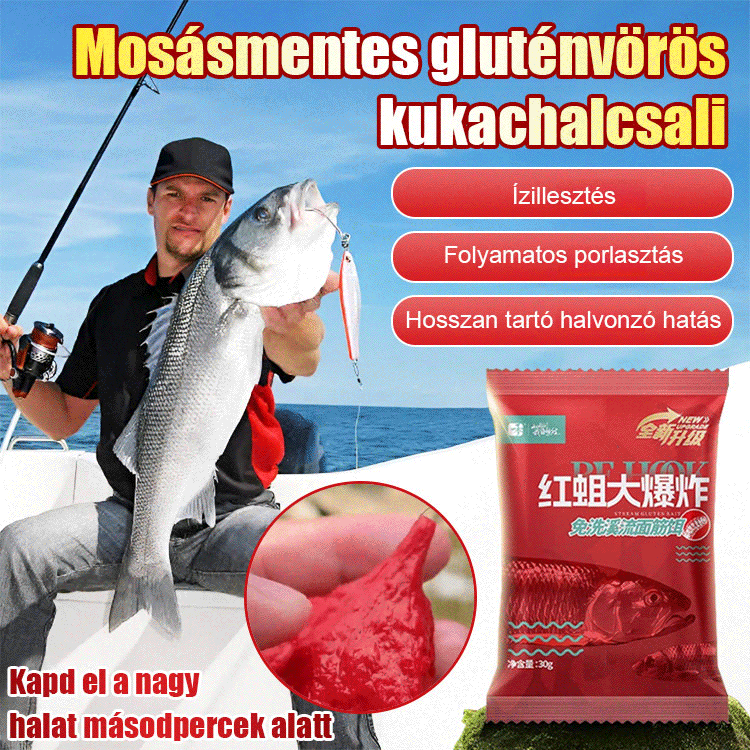 Minden halhoz alkalmas a piros kukac lustahorgász csali.