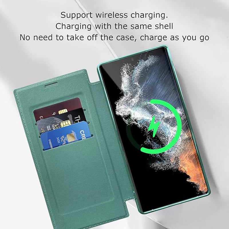 📱Új bőr flip tok Samsung mobiltelefonhoz