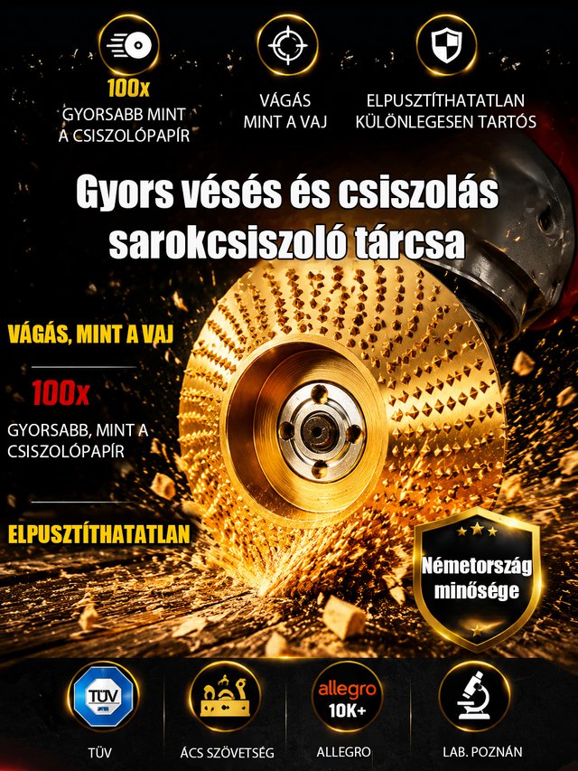 Gyors vésés és csiszolás sarokcsiszoló tárcsa