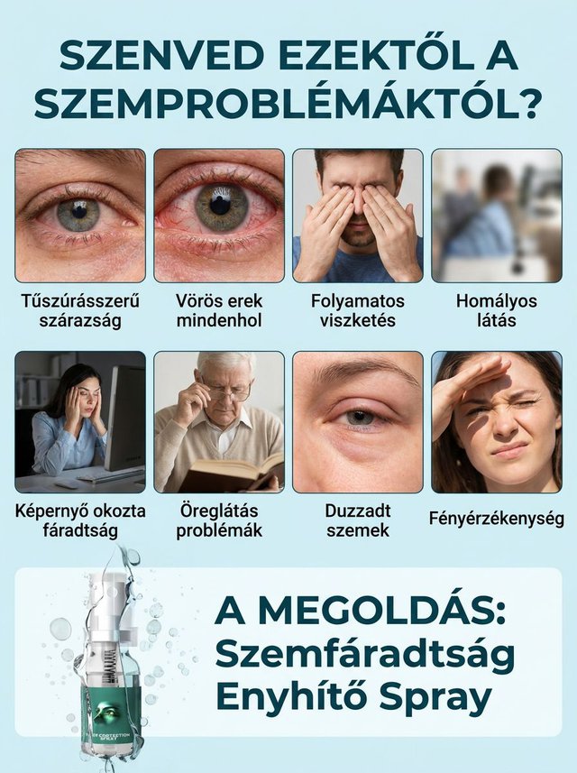 Fáradt szemek nyugtató ápoló permet