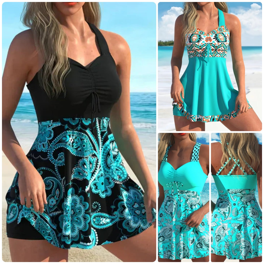 💃【S-5XL】【✨Vegyél 1-et, kapsz 1-et ingyen】🏖️ Nyomtatott fürdőruha felső és rövidnadrág szett 🌊👙Különálló Fürdőruha