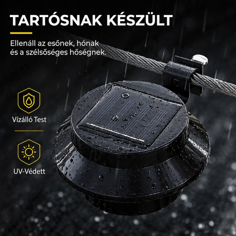 🌞💡 Napelemes Kültéri Lámpa: Vízálló + Automatikus Fény!