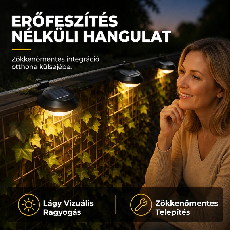 🌞💡 Napelemes Kültéri Lámpa: Vízálló + Automatikus Fény!