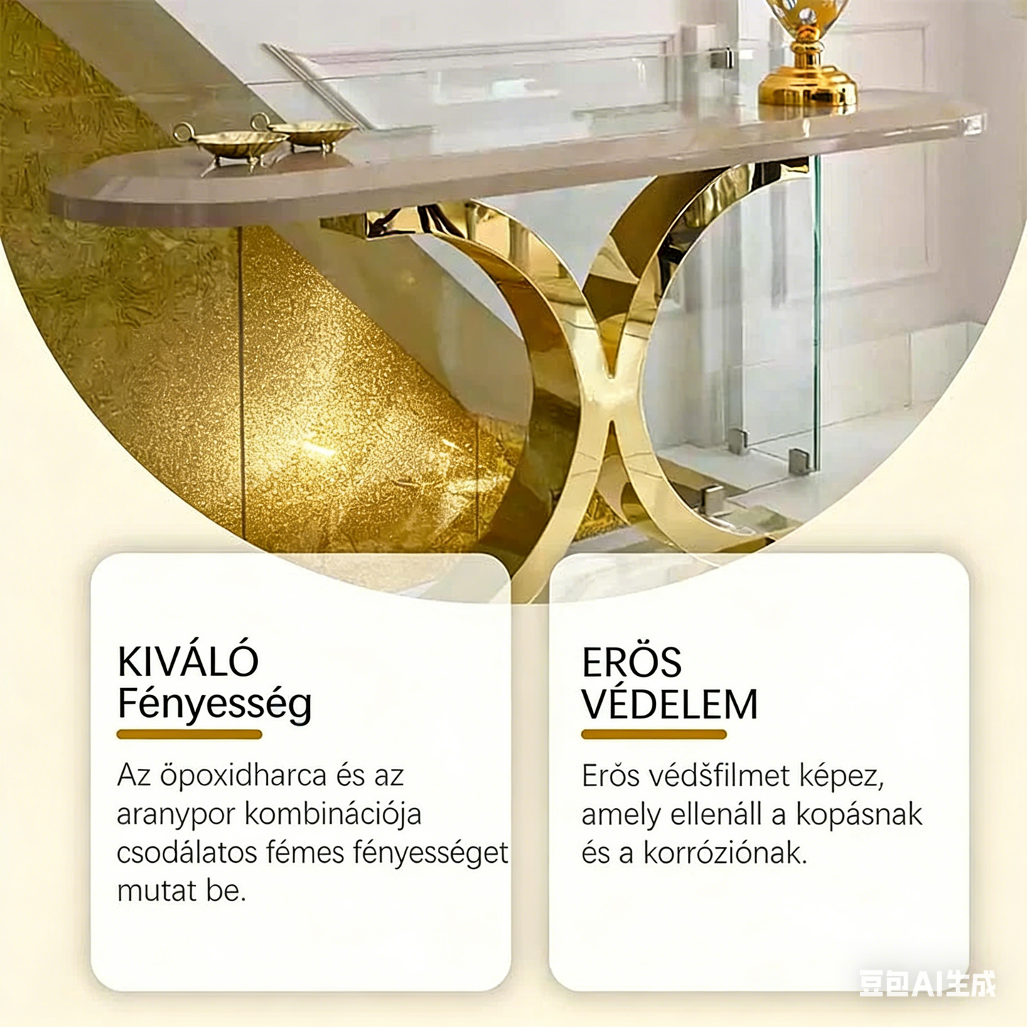 Vízalapú, időjárásálló aranyfesték