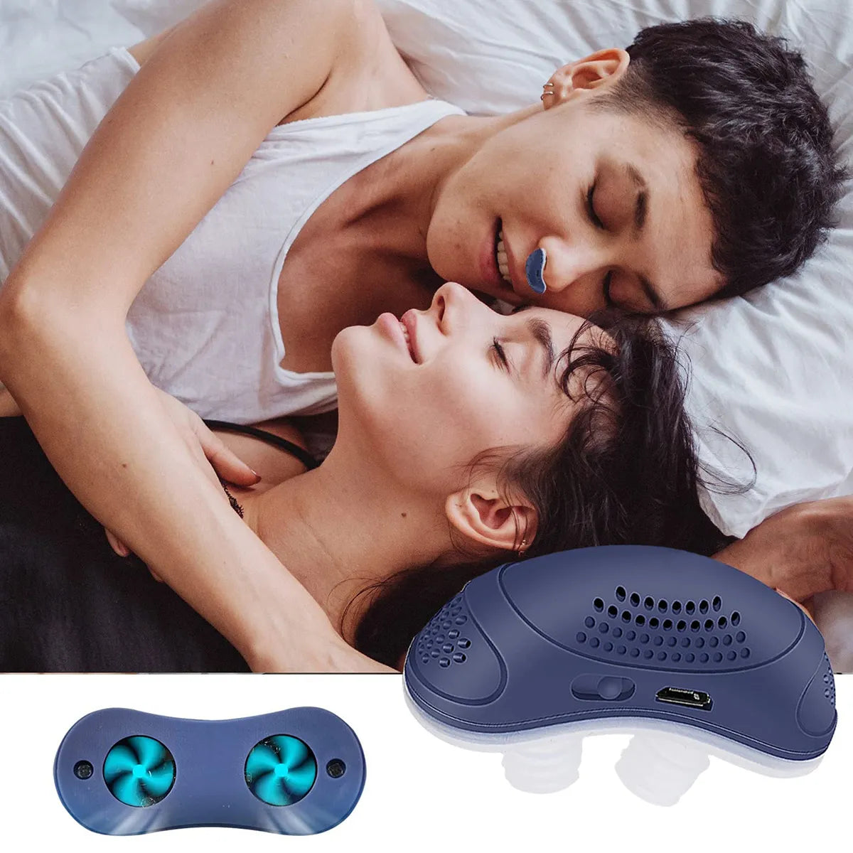 Nowy mini aparat CPAP bez węża, bez maski, respirator zapobiegający chrapaniu