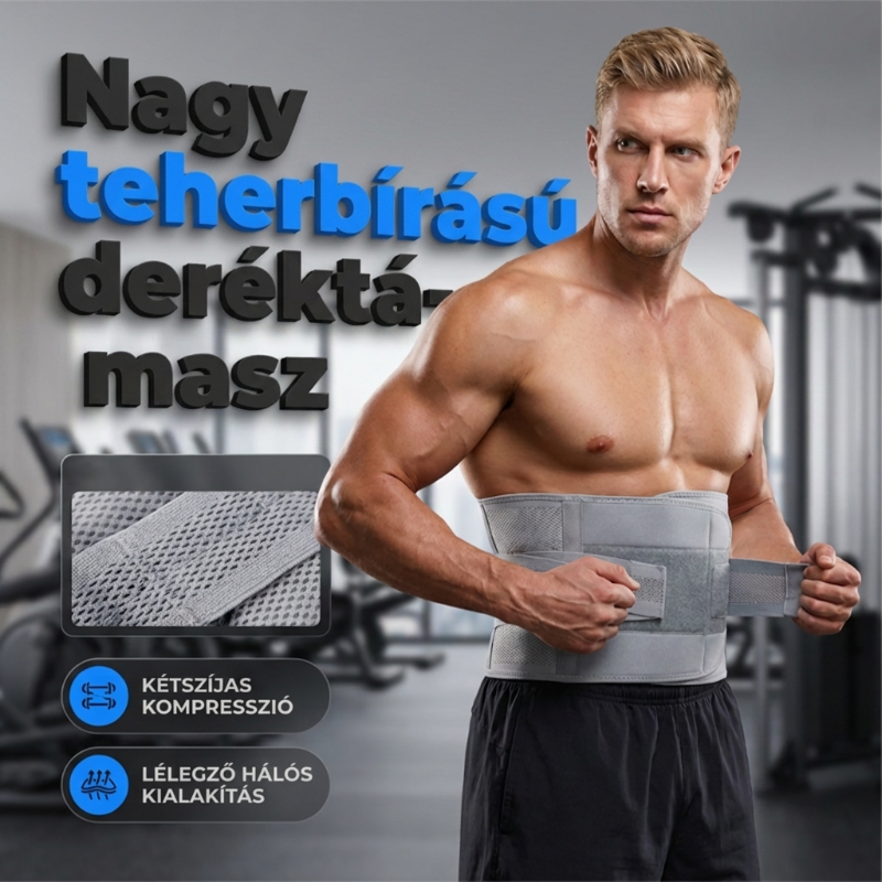 🏋️ Kétpántos kompressziós hátmerevítő kivehető támasztórudakkal