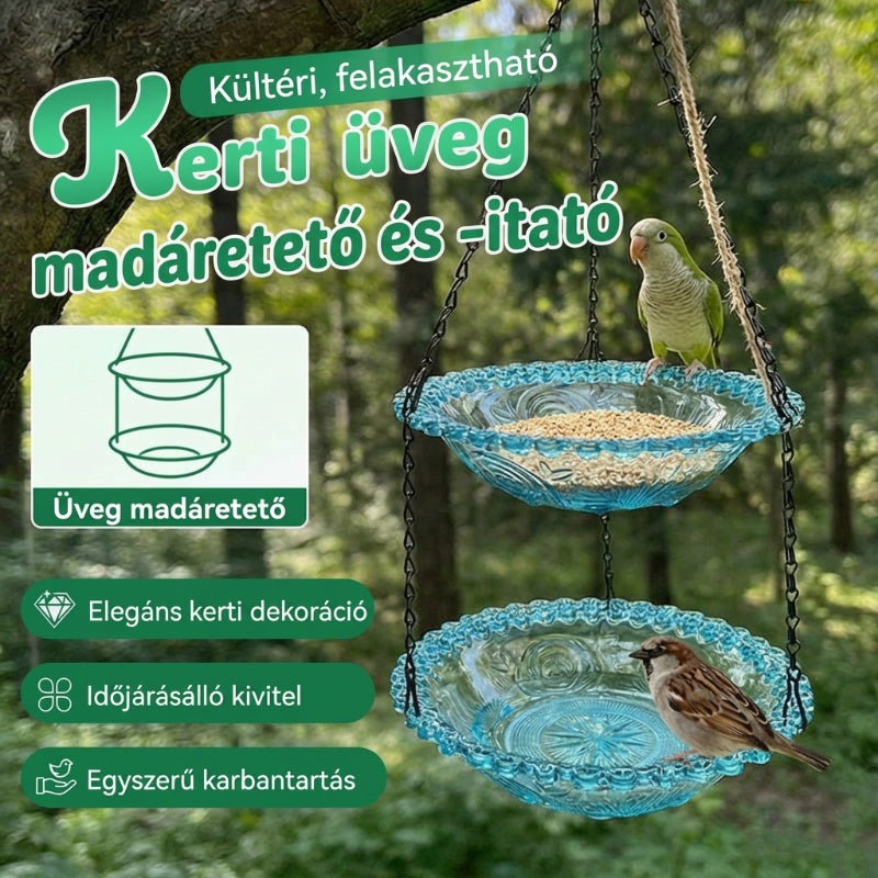 🐦Vintage stílusú függő madáretető és fürdő