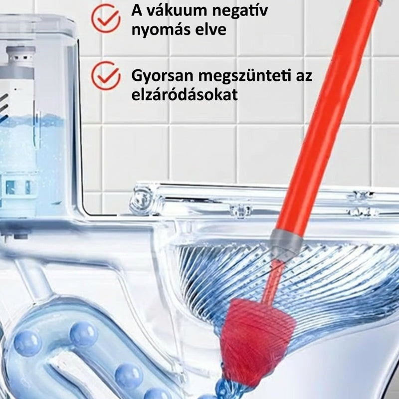 Nagynyomású dugattyú WC-khez és lefolyókhoz