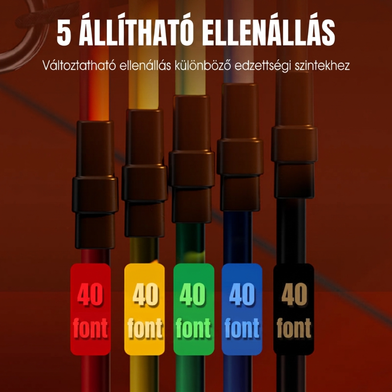 💪 14 részes rugalmas ellenállás-kötél szett (fogantyúval), otthoni edzőteremhez
