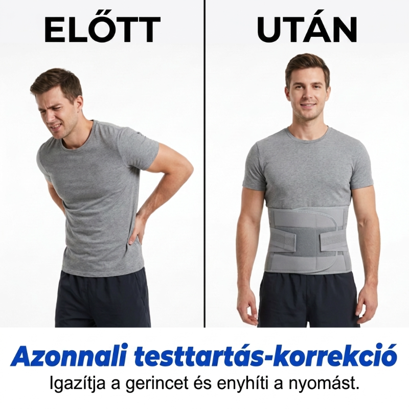 🏋️ Kétpántos kompressziós hátmerevítő kivehető támasztórudakkal