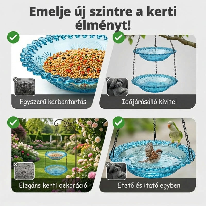 🐦Vintage stílusú függő madáretető és fürdő